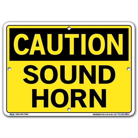 Vestil Aluminum Composite Sign, 7-1/2" H, 10-1/2" W, Aluminum Composite, Rectangle, SI-C-03-A-AC-130 SI-C-03-A-AC-130